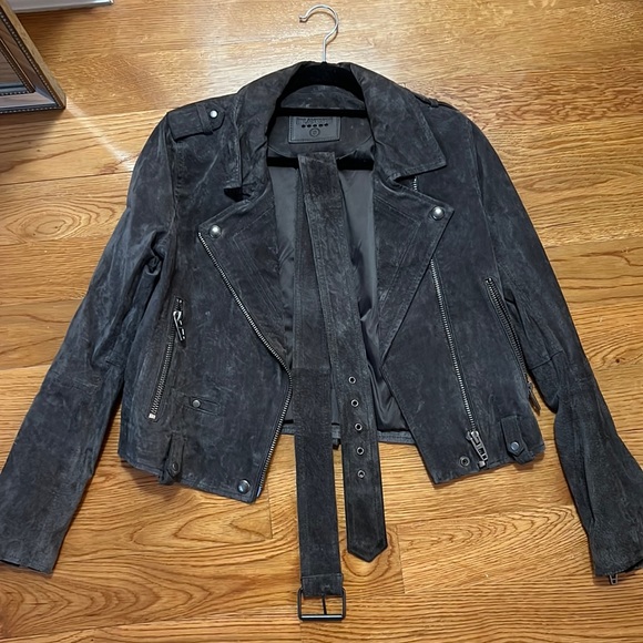 Blank NYC Grey Suede Moto Jacket Size S - Picture 2 of 2